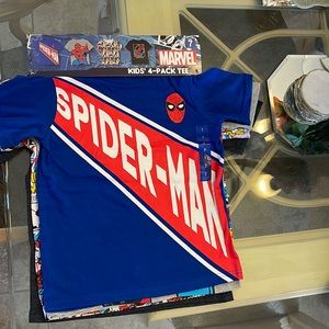 Marvel 4 T shirt set boys size 7